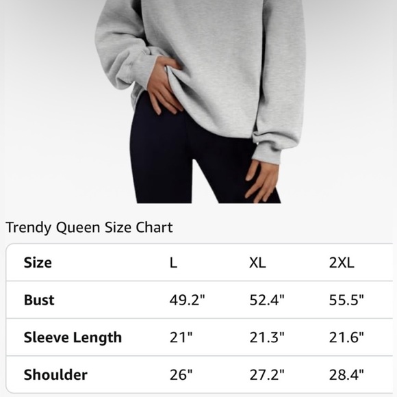 Trendy Queen oversized sweatshirt large in grey blue - Picture 4 of 5